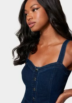 TC Festival Season Sweetheart Neckline Denim Romper