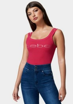 TC Bebe Logo Cropped Rib Top