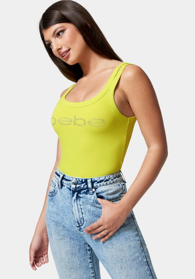 TC Bebe Logo Cropped Rib Top 3 TC Bebe Logo Cropped Rib Top