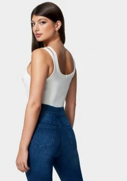 TC Bebe Logo Cropped Rib Top