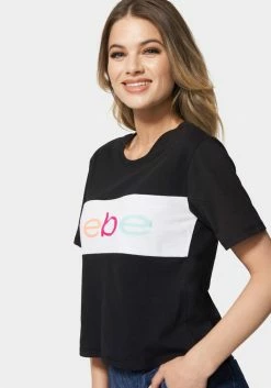 ONE STEP UP BOL Bebe Color Block Logo Boxy Tee