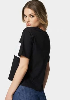 ONE STEP UP BOL Bebe Color Block Logo Boxy Tee