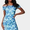 JUMP Night Out Mesh Off Shoulder Mini Dress