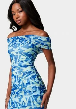 JUMP Night Out Mesh Off Shoulder Mini Dress