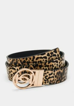 ASTOR Vegan Leather Leopard Print Belt Bridal