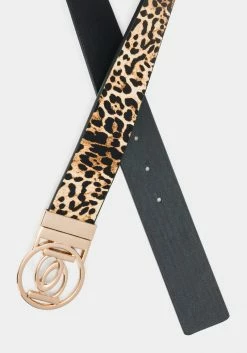ASTOR Vegan Leather Leopard Print Belt Bridal