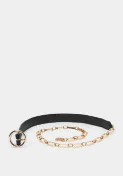 ASTOR Vegan Leather And Gold Metal Belt Bridal