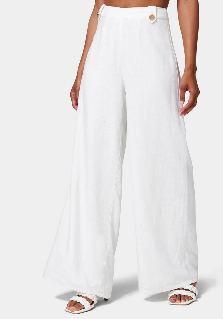 TC Linen Blend Button Detail Wide Leg Pant Bridal 1 TC Linen Blend Button Detail Wide Leg Pant Bridal