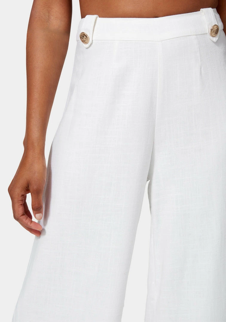 TC Linen Blend Button Detail Wide Leg Pant Bridal 5 TC Linen Blend Button Detail Wide Leg Pant Bridal