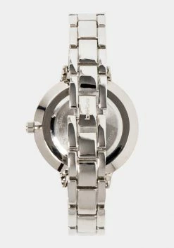 ACCUTIME Silver Crystal Bezel Roman Numeral Watch