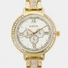 ACCUTIME Gold Crystal Bezel Roman Numeral Watch