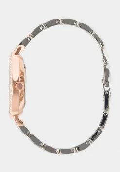 ACCUTIME Bridal Two Tone Crystal Bezel Roman Numeral Watch