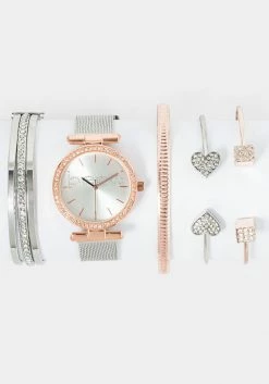 ACCUTIME Two Tone Watch & Bracelet Set