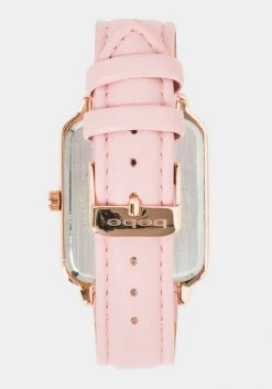 ACCUTIME Blush Square Watch & Bracelet Set Bridal