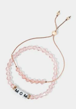 ACCUTIME Blush Square Watch & Bracelet Set Bridal