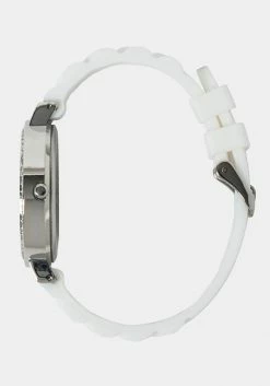 ACCUTIME Bridal White Crystal Bezel Roman Numeral Watch