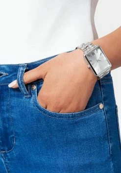 ACCUTIME Accessories Silver Square Roman Numeral Watch