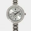 ACCUTIME Silver Two Tone Pave Roman Numeral Watch Bridal