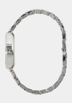 ACCUTIME Silver Two Tone Pave Roman Numeral Watch Bridal