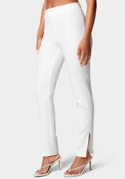 TC Side Slit Slim Leg Woven Pant New
