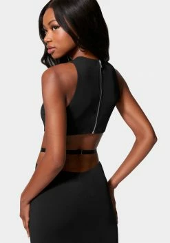 JUMP Slinky Side Cut-Out Midi Dress Night Out