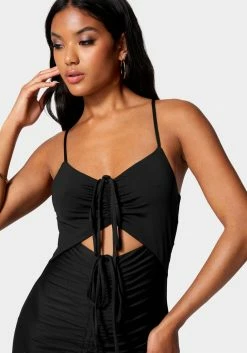 JUMP Cutout Textured Slinky Knit Dress Festival Season