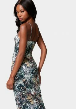 JUMP Night Out Printed Cutout Textured Slinky Knit Dress 7 JUMP Night Out Printed Cutout Textured Slinky Knit Dress