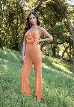 Halter Neck Wide Leg Jumpsuit