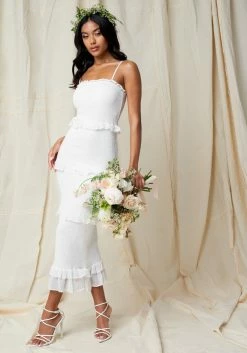 JUMP Georgette Smocked Midi Dress Bridal