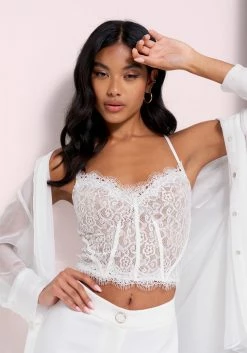 TC Bridal 2 Color Scallop Corded Lace Bustier