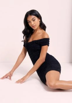 JUMP Off Shoulder Ruched Dress