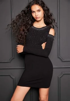 JUMP Shoulder Cut Out Sweater Dress