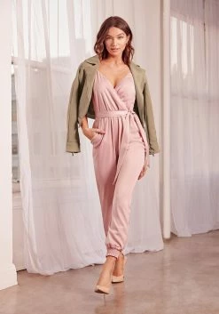 TC Spring/Summer Satin Wrap Top Jumpsuit